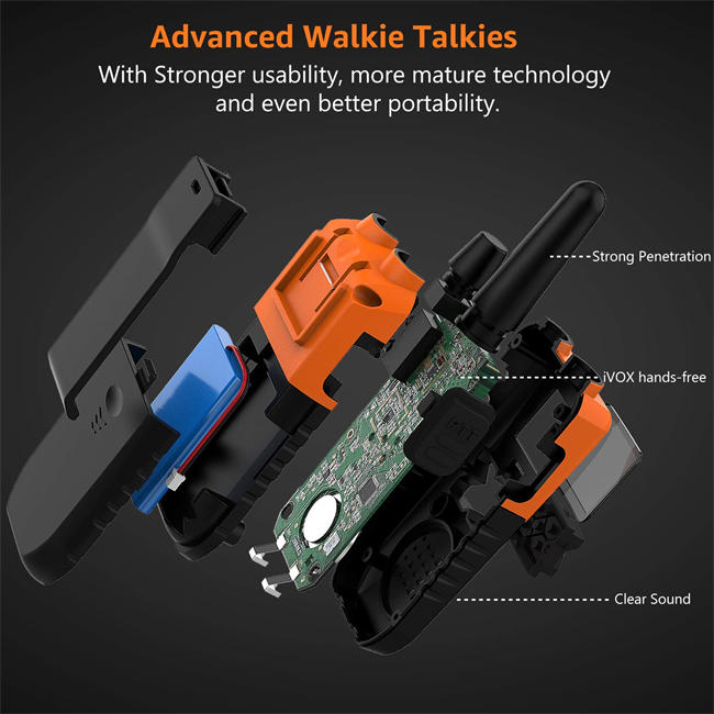 Long Range Walkie Talkies Rechargeable for Adults - NOAA 2 Way Radios Walkie Talkies 3 Pack - Long Distance Walkie-Talkies with Earpiece and Mic Set Headsets USB Charger Battery Weather Alert